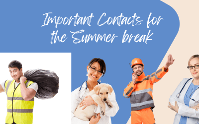 Important Contacts for the Summer break